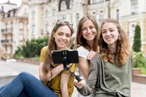 friends taking selfie