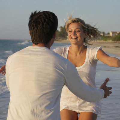 Doing THIS Makes Your Ex Break No Contact woman-running-to-mans-arms-on-beach